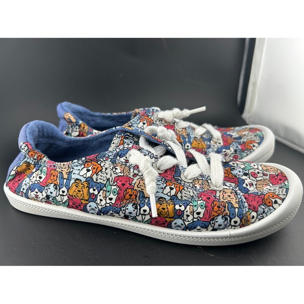 BOBS from Skechers Multicolor Dog Print Lace-Up Sneakers
